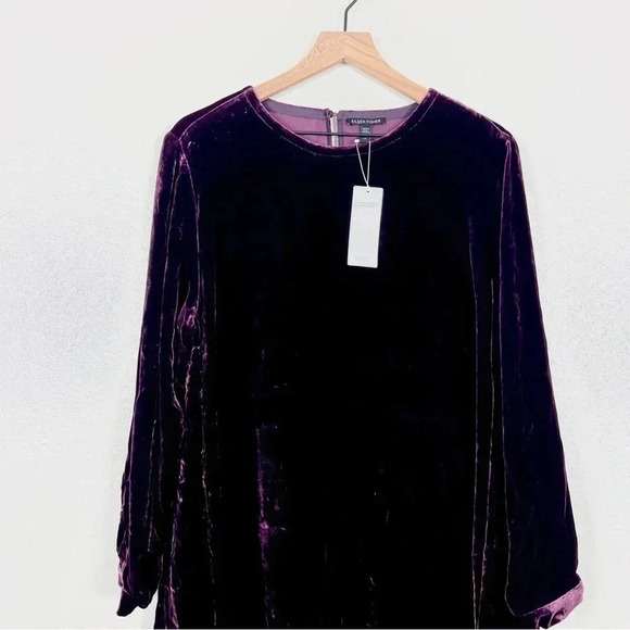 NWT Eileen Fisher Burgundy Velvet Dress - Picture 5 of 8